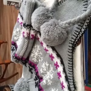 Grey Fleece Lined Hat And Mitts Size L